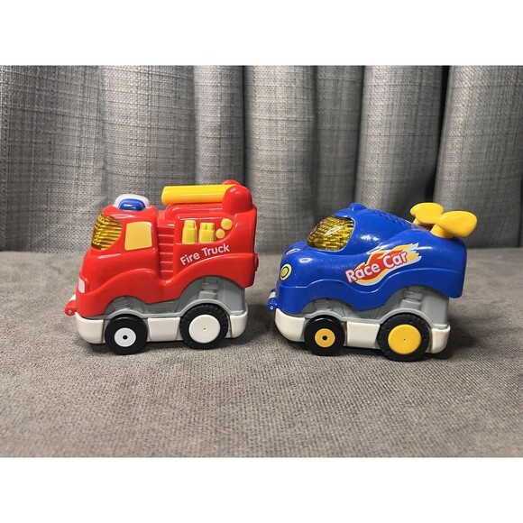 Vtech Go Go Smart Wheels Vehicles Lights Sounds Lot Firetruck Race Car Push Lot - Picture 10 of 11